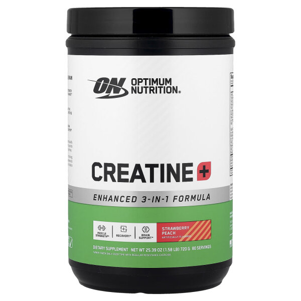 Optimum Nutrition, Creatine+, Creatine+, Erdbeer-Pfirsich, 720 g