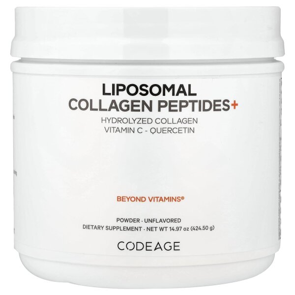 Codeage, Liposomal Collagen Peptides+ Powder, Pulver aus liposomalen Kollagenpeptiden+, geschmacksneutral, 424.5 g