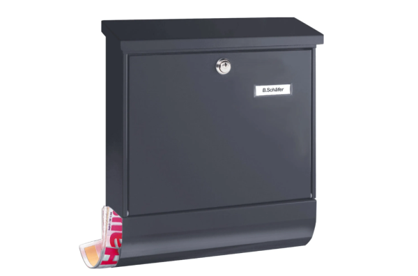 BURG-WÄCHTER Briefkasten Set Vario ANT mit Zeitungsfach und Namensschild, Verzinkter Stahl, Einwurf-Format DIN C4