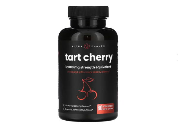 NutraChamps, Saure Kirsche, 12.000 mg, 60 vegane Kapseln