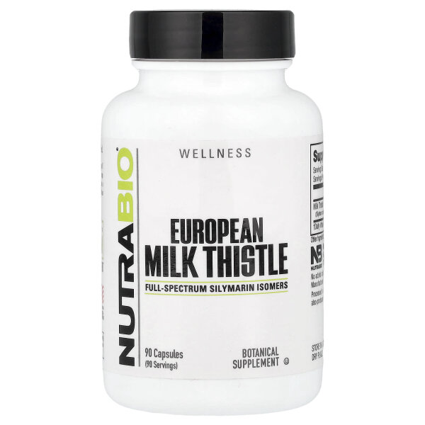 NutraBio, European Milk Thistle, Europäische Mariendistel, 90 Kapseln (241 mg pro Kapsel)