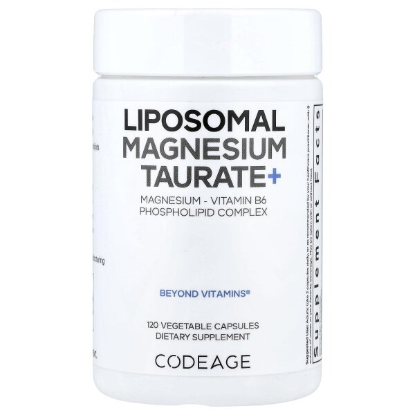 Codeage, Liposomal Magnesium Taurate+, liposomales Magnesiumtaurat, 120 pflanzliche Kapseln