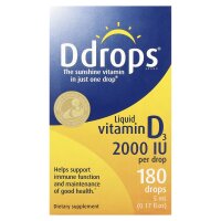 Ddrops, Flüssiges Vitamin D3, 2.000 IU, 5 ml - DE...