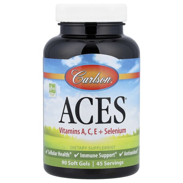 Carlson, ACES®, Vitamine A, C, E + Selenium, Vitamine A, C, E + Selen, 90 Weichkapseln
