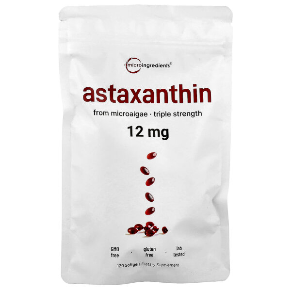 Micro Ingredients, Astaxanthin, 12 mg, 120 Weichkapseln
