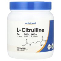 Nutricost, L-Citrulline, Unflavored, L-Citrullin, geschmacksneutral, 600 g