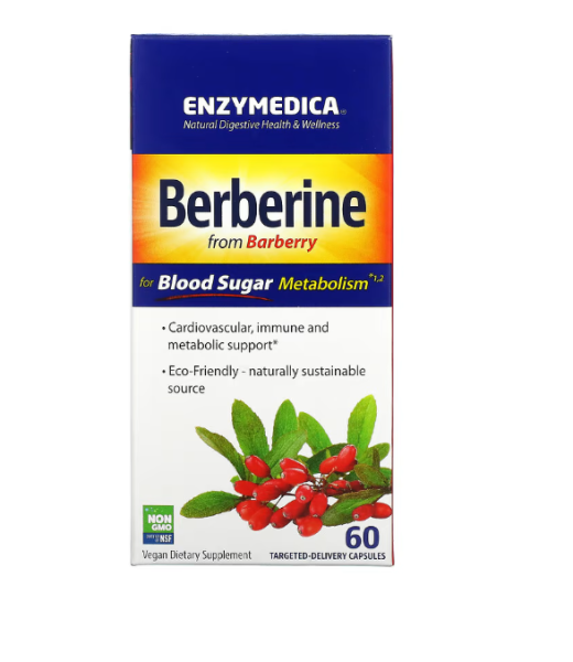 Enzymedica, Berberine, Berberin, 60 Kapseln mit gezielter Abgabe