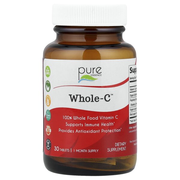 Pure Essence, Ganzes C, Vitamin C, 30 Tabletten