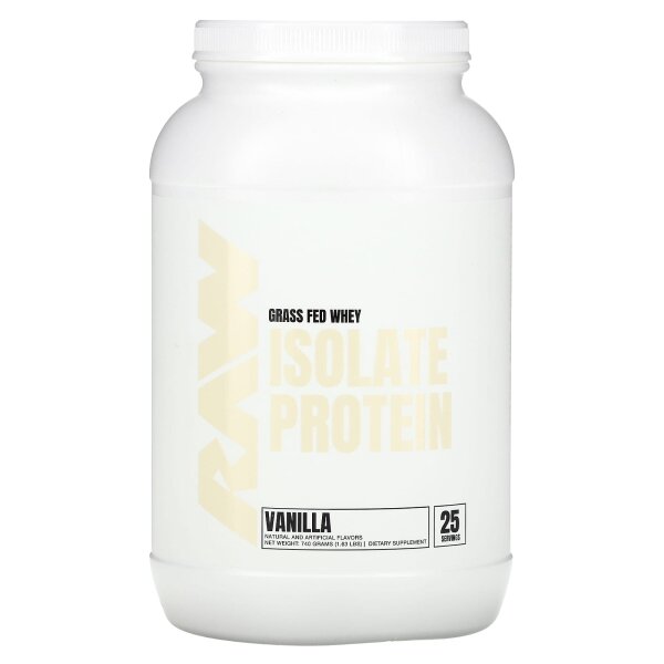 Raw Nutrition, Grass Fed Whey Isolate Protein, Molkenproteinisolat von grasgefütterten Kühen, Vanille, 740 g