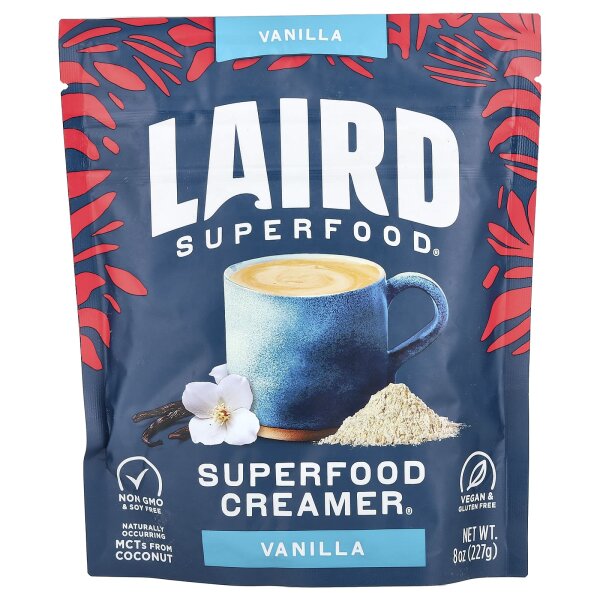 Laird Superfood, Superfood Creamer®, Kaffeeweißer, Vanille, 227 g