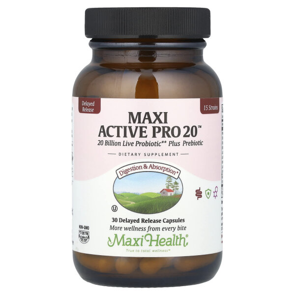 Maxi Health, Maxi Active Pro 20™, 20 Milliarden, 30 Kapseln mit verzögerter Freisetzung