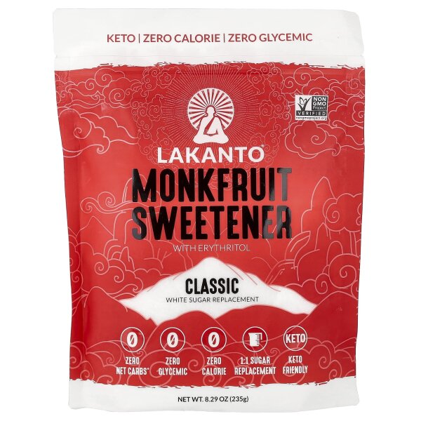 Lakanto, Mönchsfrucht-Süßstoff mit Erythrit, klassisch, 235 g