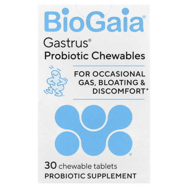 BioGaia, Probiotikum für eine optimale Darmgesundheit, Minze und Mandarine, 30 Kautabletten