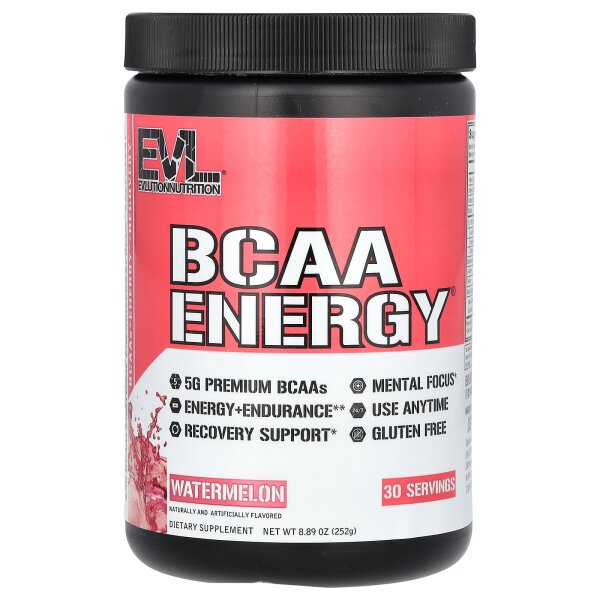 EVLution Nutrition, BCAA Energy, Watermelon, Energie-BCAA, Wassermelone, 252 g
