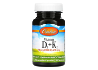 Carlson, Vitamin D3 + K2, 50 mcg (2.000 IU) und 90 mcg,...