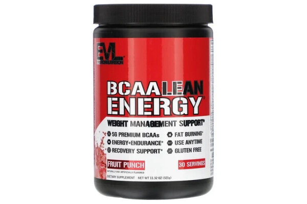 EVLution Nutrition, BCAA LEAN ENERGY, Fruit Punch - 321 g