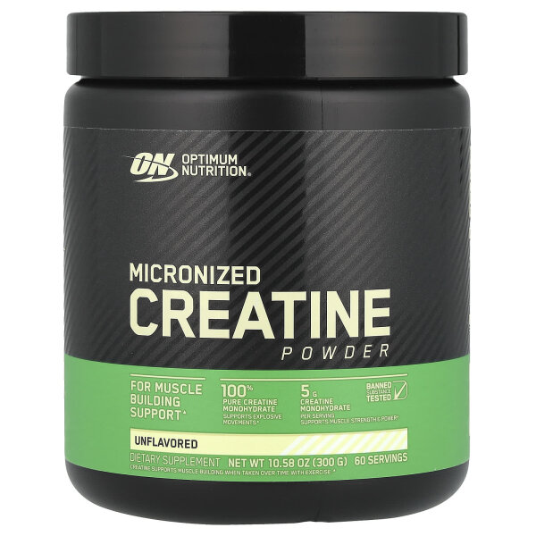 Optimum Nutrition, Micronized Creatine Powder, mikronisiertes Kreatin-Pulver, geschmacksneutral, 300 g