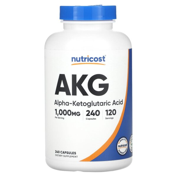 Nutricost, AKG (Alpha-Ketoglutaric Acid), AKG (Alpha-Ketoglutarsäure), 240 Kapseln