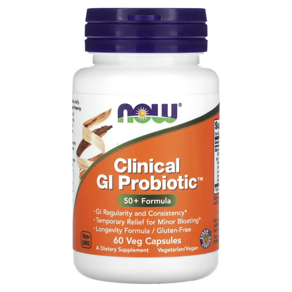 NOW Foods, Clinical GI Probiotic, Formel 50+, 60 pflanzliche Kapseln