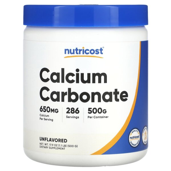 Nutricost, Calciumcarbonat, geschmacksneutral, 500 g