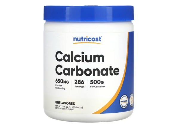Nutricost, Calciumcarbonat, geschmacksneutral, 500 g
