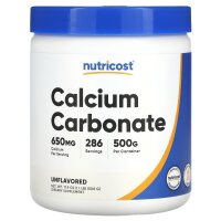 Nutricost, Calciumcarbonat, geschmacksneutral, 500 g