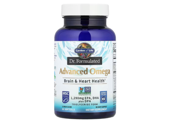 Garden of Life, Dr. Formulated, Advanced Omega, fortschrittliches Omega, Zitrus, 60 Weichkapseln