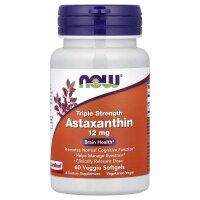 NOW Foods, Dreifach starkes Astaxanthin, 12 mg, 60 pflanzliche Weichkapseln