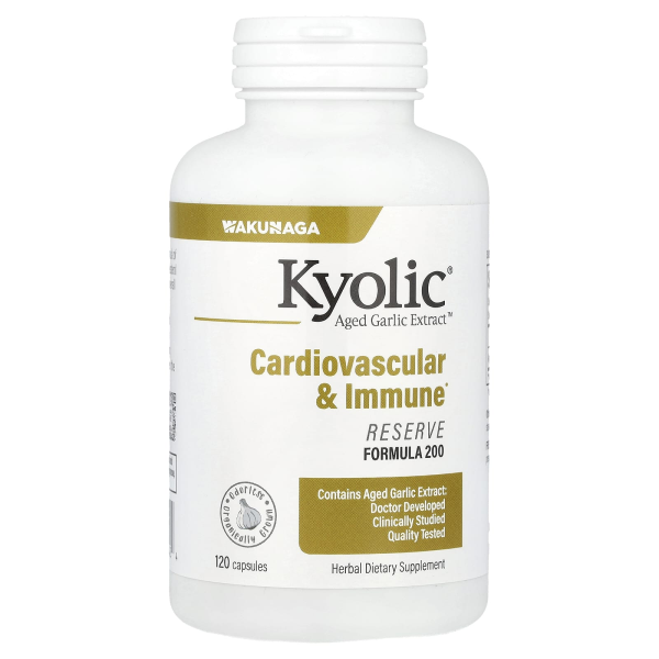 Kyolic, Aged Garlic Extract™, Herz-Kreislauf-System und Immunsystem, Reserve Formula 200, 120 Kapseln