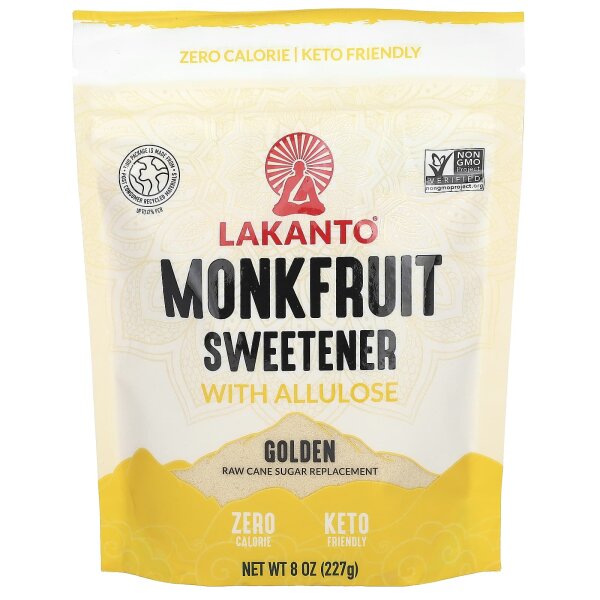 Lakanto, Mönchsfrucht-Süßstoff mit Allulose, golden, 227 g
