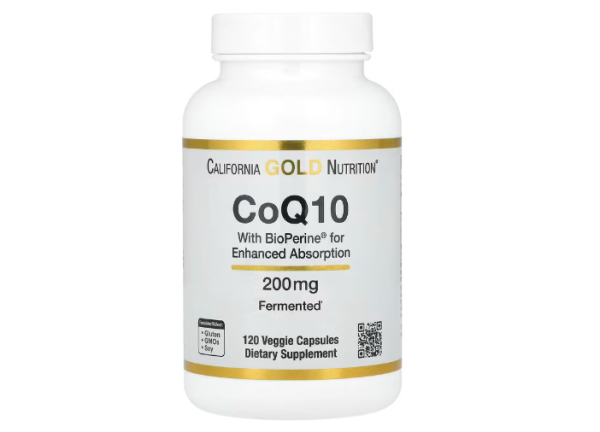 California Gold Nutrition, CoQ10 mit BioPerine® Schwarzem-Pfeffer-Extrakt, verbesserte Bioverfügbarkeit, 200 mg, 120 pflanzliche Kapseln