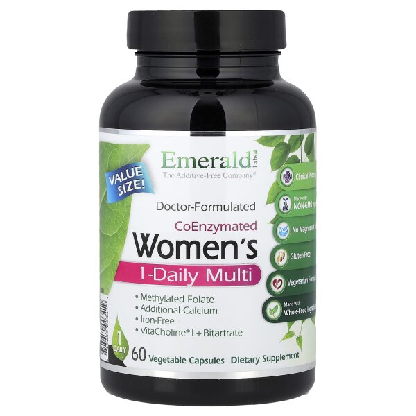 Emerald Laboratories, CoEnzymated Womens 1-Daily Multi, 60 pflanzliche Kapseln