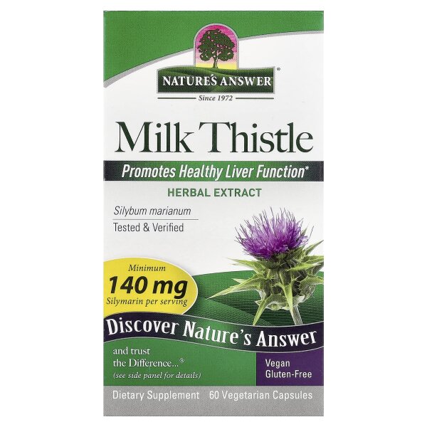 Natures Answer, Milk Thistle, Mariendistel, 60 vegetarische Kapseln