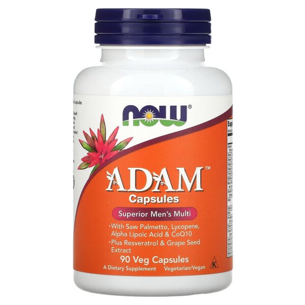 NOW Foods, ADAM, Superior Mens Multi, hochwertiges Multivitamin für Männer, 90 vegetarische Kapseln
