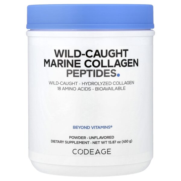 Codeage, Meereskollagenpeptide in Pulverform aus wild gefangenem Fisch, geschmacksneutral, 450 g