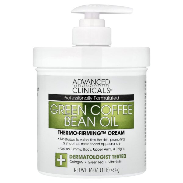 Advanced Clinicals, Green Coffee Bean Oil, Grüner-Kaffee-Bohnenöl, Thermo-Firming™ Creme, 454 g