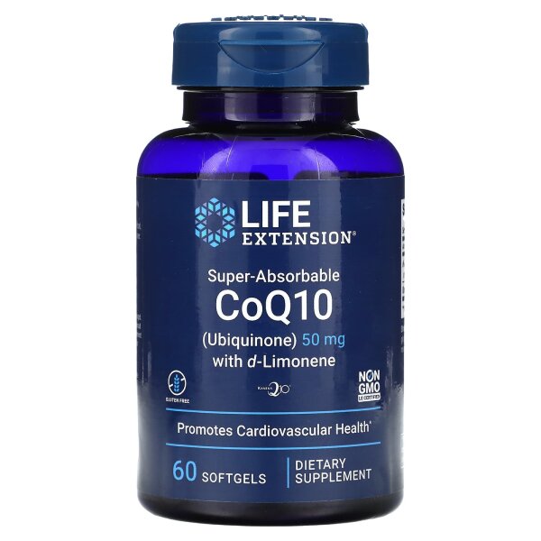 Life Extension, Superabsorbierbares CoQ10 mit D-Limonen, 50 mg, 60 Weichkapseln
