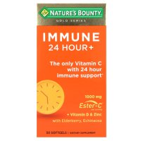 Natures Bounty, Immune 24 Hour+, Unterstützung für das Immunsystem über 24 Stunden, 1.000 mg, 50 Weichkapseln