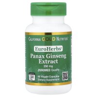 California Gold Nutrition, Panax ginseng Extract, Euromed-Qualität, 250 mg, 60 vegetarische Kapseln