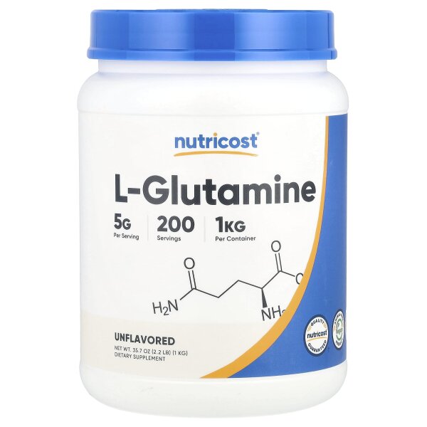 Nutricost, L-Glutamine, Unflavored, L-Glutamin, geschmacksneutral, 1 kg
