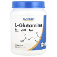 Nutricost, L-Glutamine, Unflavored, L-Glutamin, geschmacksneutral, 1 kg