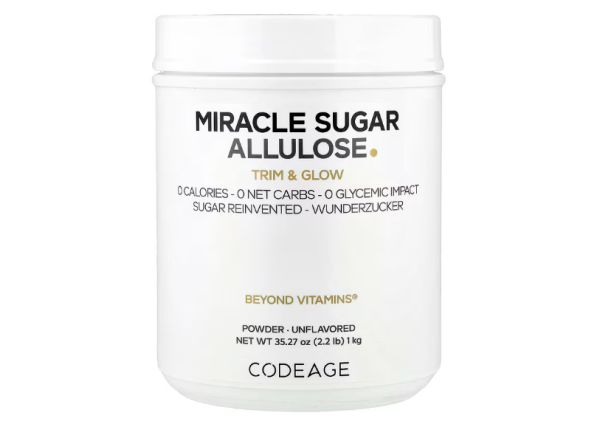 Codeage, Miracle Sugar Allulose Powder, Unflavored, Allulosepulver von Miracle Sugar, geschmacksneutral, 1 kg