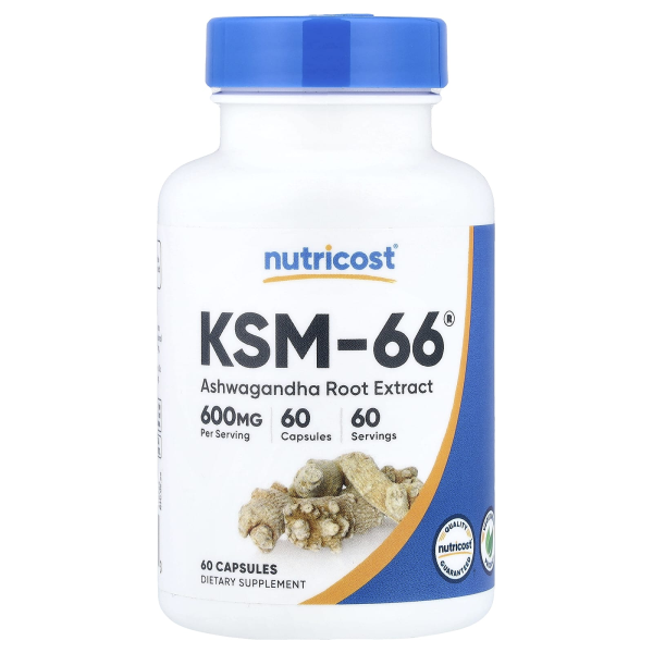 Nutricost, KSM-66®, Ashwagandha-Wurzelextrakt, 60 Kapseln