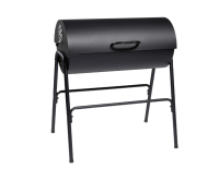 Holzkohlegrill in Fassform 90 cm x 83 cm x 57 cm Schwarz