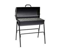 Holzkohlegrill in Fassform 90 cm x 83 cm x 57 cm Schwarz