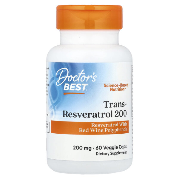 Doctors Best, Trans-Resveratrol mit Resvinol, 200 mg, 60 vegetarische Kapseln