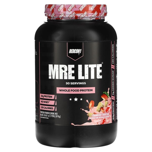 Redcon1, MRE Lite, Vollwertprotein, Erdbeer-Shortcake, 870 g