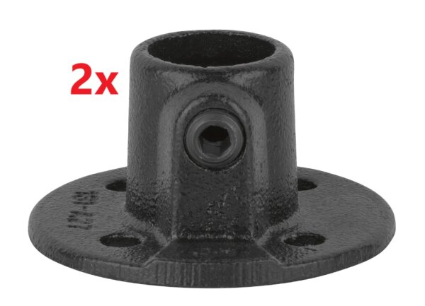 Fußplatte Rund Schwarz matt für Stahlrohr Ø 2,7 cm