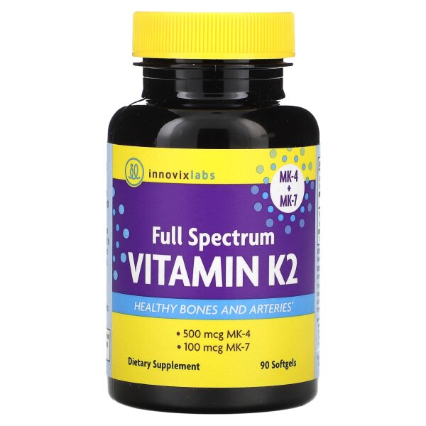 InnovixLabs, Full Spectrum Vitamin K2, Vollspektrum-Vitamin-K2, 90 Weichkapseln