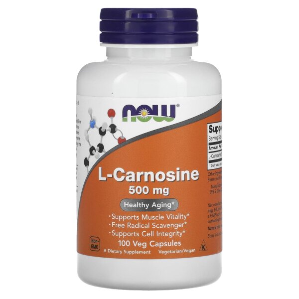 NOW Foods, L-Carnosin, 500 mg, 100 pflanzliche Kapseln